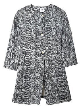 CABI BLACK WHITE ZIG ZAG JACKET BLAZER 3034 MODERN PARISIAN UPSCALE  WEEKEND M
